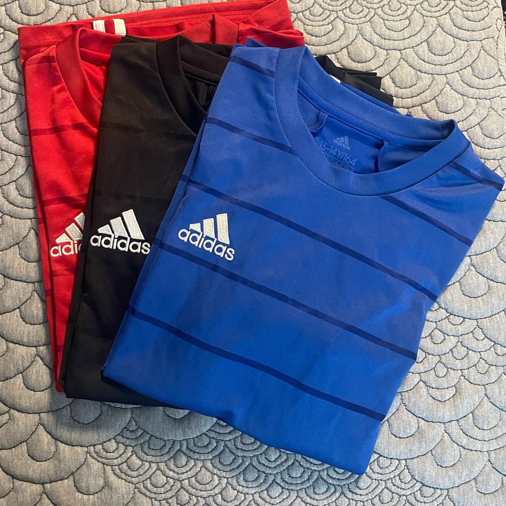 3 like new Adidas Kids Black Aeroready Jersey